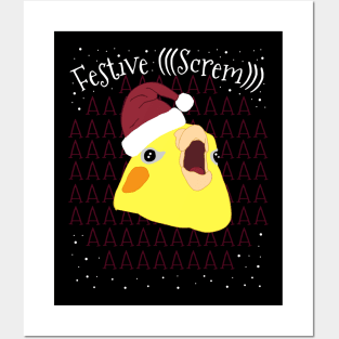 FESTIVE SCREM - cockatiel Posters and Art